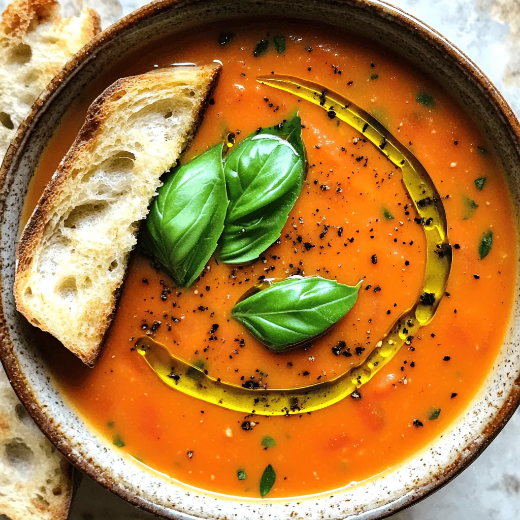 Cremige Tomaten-Basilikum-Suppe Einfaches Rezept