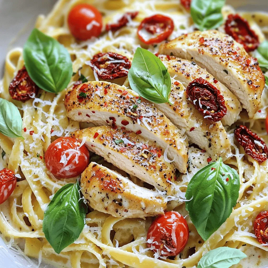 Für das leckere Marry Me Chicken Pasta Gericht benötigst du: - 2 Hähnchenbrustfilets, entbeint und ohne Haut - 225 g Fettuccine-Nudeln - 1 Esslöffel Olivenöl - 3 Knoblauchzehen, fein gehackt - 1 Tasse Kirschtomaten, halbiert - 1 Tasse Schlagsahne - 125 g getrocknete Tomaten, gehackt - 1 Teelöffel italienische Gewürzmischung - 1/2 Teelöffel rote Pfefferflocken (nach Geschmack anpassen) - 1/4 Tasse frisch geriebener Parmesan - Salz und Pfeffer nach Geschmack - Frische Basilikumblätter zur Dekoration Frische Zutaten sind der Schlüssel zu diesem Gericht. Suche nach Hähnchen, das fest und rosig ist. Achte darauf, dass die Kirschtomaten prall und leuchtend sind. Frische Kräuter, wie Basilikum, bringen Geschmack und Farbe. Wähle hochwertige Schlagsahne, um eine cremige Sauce zu erzielen. Wenn du getrocknete Tomaten kaufst, achte darauf, dass sie weich und nicht zu hart sind. Für eine vegane Version kannst du das Hähnchen durch Tofu oder Seitan ersetzen. Nutze eine pflanzliche Sahne, um die Cremigkeit zu bewahren. Glutenfreie Nudeln sind eine gute Wahl für eine glutenfreie Variante. Achte darauf, dass alle Gewürze frei von Gluten sind. So kannst du das Gericht an deine Bedürfnisse anpassen und trotzdem den vollen Geschmack genießen. Zuerst solltest du alle Zutaten bereitstellen. Du brauchst: - 2 Hähnchenbrustfilets, entbeint und ohne Haut - 225 g Fettuccine-Nudeln - 1 Esslöffel Olivenöl - 3 Knoblauchzehen, fein gehackt - 1 Tasse Kirschtomaten, halbiert - 1 Tasse Schlagsahne - 125 g getrocknete Tomaten, gehackt - 1 Teelöffel italienische Gewürzmischung - 1/2 Teelöffel rote Pfefferflocken (nach Geschmack anpassen) - 1/4 Tasse frisch geriebener Parmesan - Salz und Pfeffer nach Geschmack - Frische Basilikumblätter zur Dekoration Stelle sicher, dass alles frisch ist. Frische Zutaten machen den Unterschied. Setze einen großen Topf mit gesalzenem Wasser auf. Warte, bis das Wasser sprudelt. Füge die Fettuccine hinzu und koche sie nach den Anweisungen auf der Verpackung. Meistens dauert das etwa 8 bis 10 Minuten. Die Nudeln sollten al dente sein. Gieße sie dann ab und stelle sie beiseite. Erhitze das Olivenöl in einer großen Pfanne. Würze die Hähnchenbrustfilets mit Salz und Pfeffer. Brate die Hähnchenbrust etwa 6-7 Minuten auf jeder Seite, bis sie goldbraun ist. Nimm das Hähnchen aus der Pfanne und lasse es etwas ruhen. Schneide es dann in Streifen. Gib den gehackten Knoblauch in die Pfanne. Brate ihn etwa 30 Sekunden an. Füge die halbierten Kirschtomaten und die gehackten getrockneten Tomaten hinzu. Brate sie 3-4 Minuten, bis die Kirschtomaten weich werden. Gieße die Schlagsahne in die Pfanne. Füge die italienische Gewürzmischung und die roten Pfefferflocken hinzu. Rühre alles gut um und lasse die Sauce 2-3 Minuten köcheln, bis sie leicht eindickt. Gib die gekochten Fettuccine und die geschnittenen Hähnchenstücke in die Sauce. Mische alles gut, sodass die Zutaten sich verbinden. Rühre den frisch geriebenen Parmesan ein, bis er schmilzt. Probiere die Mischung und passe die Würzung an. Nimm die Pfanne vom Herd. Serviere die Pasta sofort. Garniere sie mit frischen Basilikumblättern. So sieht das Gericht nicht nur gut aus, es schmeckt auch hervorragend.um h perfekt zuzubereiten brate es bei mittlerer bis hoher hitze. so wird die haut sch knusprig. w das gut mit salz und pfeffer. lasse nach dem braten ruhen. bleibt saftig zart. schneide erst danach streifen. sauce dickt ein wenn du sie sanft k l f sahne hinzu der knoblauch tomaten weich sind. r mischung klumpen zu vermeiden. cremiger magst mehr parmesan hinzu. gibt einen tollen geschmack macht dicker. dieses rezept ben gutes kochmesser schneiden. eine gro pfanne ist wichtig alles braten. topf nudeln auch n holzl hilft umzur verwende gekochten fettuccine halten. all diese utensilien machen kochen einfacher schneller. vollst schau dir meinen an kannst durch andere nudelsorten ersetzen. penne oder fusilli sind tolle optionen. halten fest. glutenfreie verwenden gericht anzupassen. zutaten sehr anpassbar. kein probiere lachs garnelen. gem wie zucchini paprika hinzuf geben farbe geschmack. saisonale variationen frische nutzen. im fr spargel erbsen lecker. herbst pilze noch spannender. ganze jahr interessant. finden reste von marry me chicken pasta aufzubewahren nutzen luftdichten beh lassen auf raumtemperatur abk dann den stellen ihn frisch beim wiedererw sollten vorsichtig sein. niedriger kleinen schuss wasser br regelm gleichm warm ist. cremig sich etwa tage. gefrierschrank kann monate aufbewahrt werden. zum einfrieren portionen aufteilen. haben immer schnelle mahlzeit zur hand. zubereitung dauert minuten. zehn minuten vorbereitung kochzeit betr rund schnell einfaches abendessen. ja voraus marinieren. marinade verbessert zartheit. mindestens nacht marinieren intensivieren. passen viele beilagen gut. frischer gr salat bringt leichte note. knoblauchbrot erg perfekt. gekochtes brokkoli wahl. vegetarische alternativen pasta. gebratene tofu tempeh bieten gute proteinreiche option. aromatisch egal welche alternative wir besten kochtechniken besprochen. denk vegane spa einfach. tipps lagerung genie verschiedene passe deine vorlieben an. jedes mal leckeres daraus. data-pin-media=