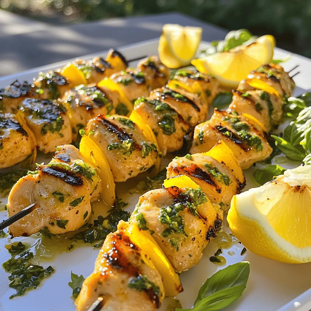 Lemon Basil Chicken Skewers Frisch und Zart Genießen
