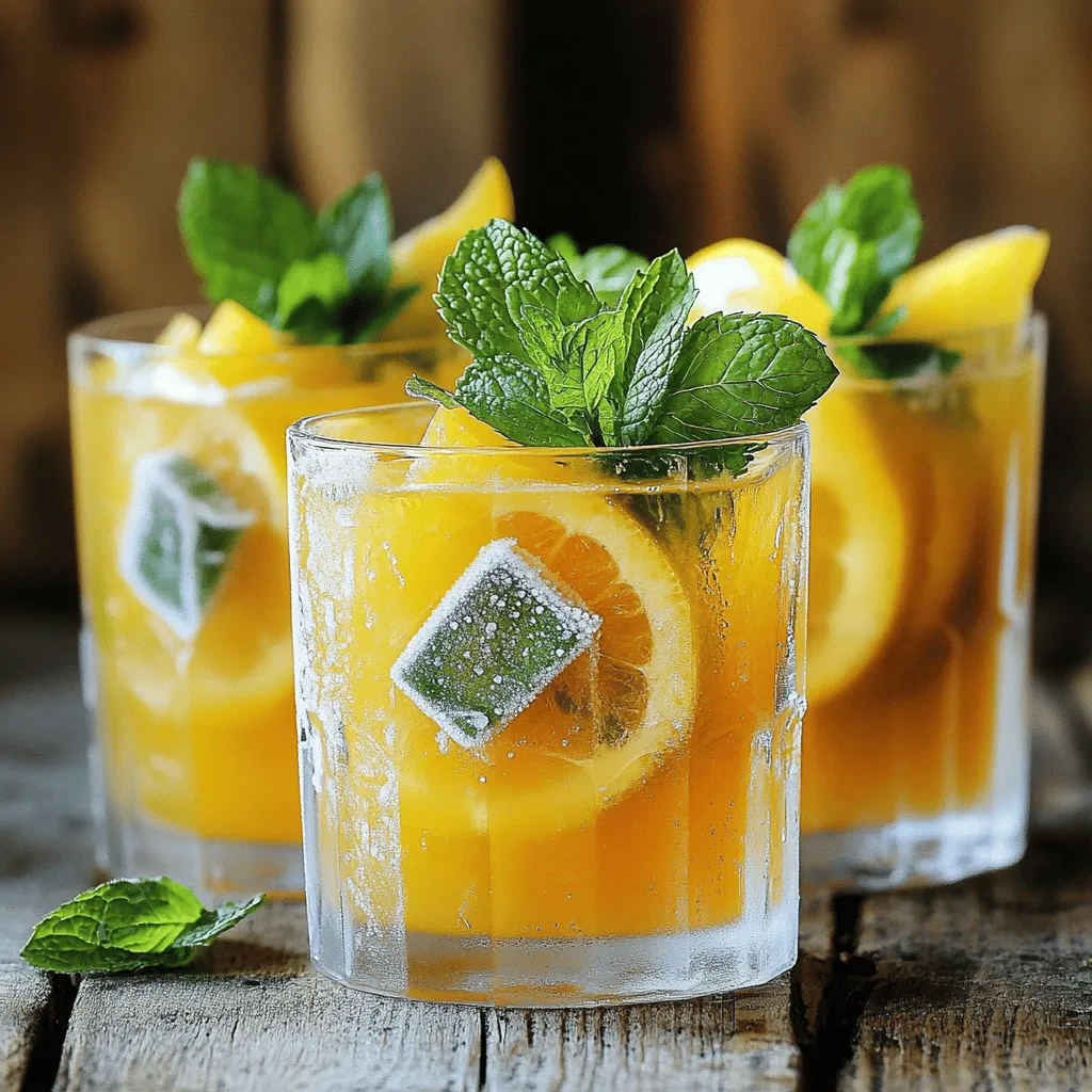 Für meine einfache gefrorene Pfirsich-Limonade benötige ich frische Zutaten. Du wirst vier reife Pfirsiche brauchen. Schneide sie in Stücke und entkerne sie. Dann kommen zwei Tassen Zitronenlimonade dazu. Du kannst sie selbst machen oder kaufen. Ein wenig Honig oder Agavendicksaft sorgt für die Süße. Nutze etwa ein Viertel Tasse, aber passe es nach deinem Geschmack an. Schließlich kommen eine Tasse Eiswürfel in den Mixer.