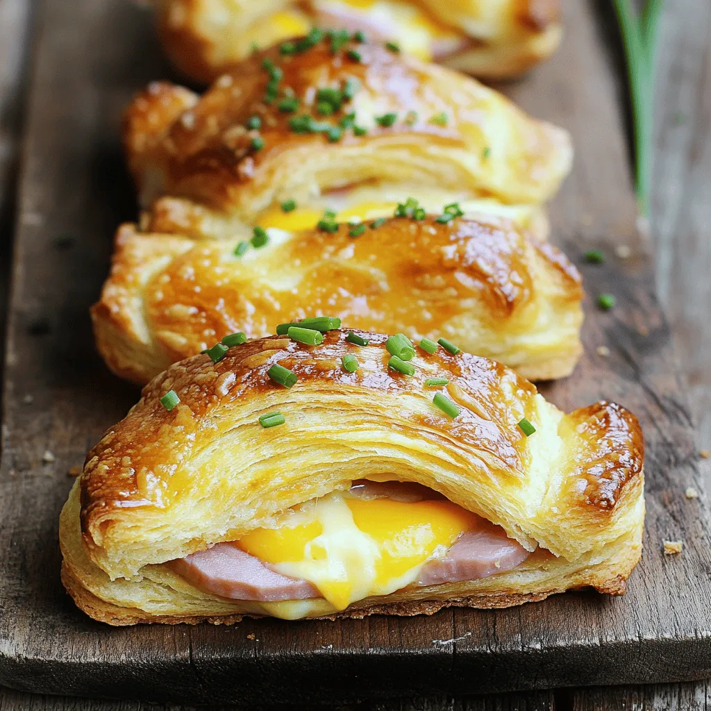 Baked Ham and Cheese Croissants Knusprig und Lecker