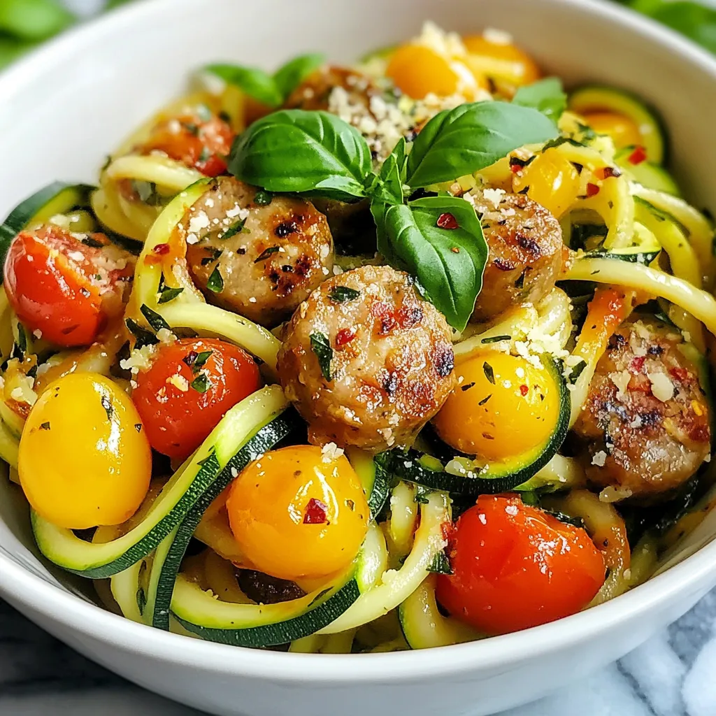 Chicken Sausage Zucchini Pasta Schnelle und Gesunde Mahlzeit