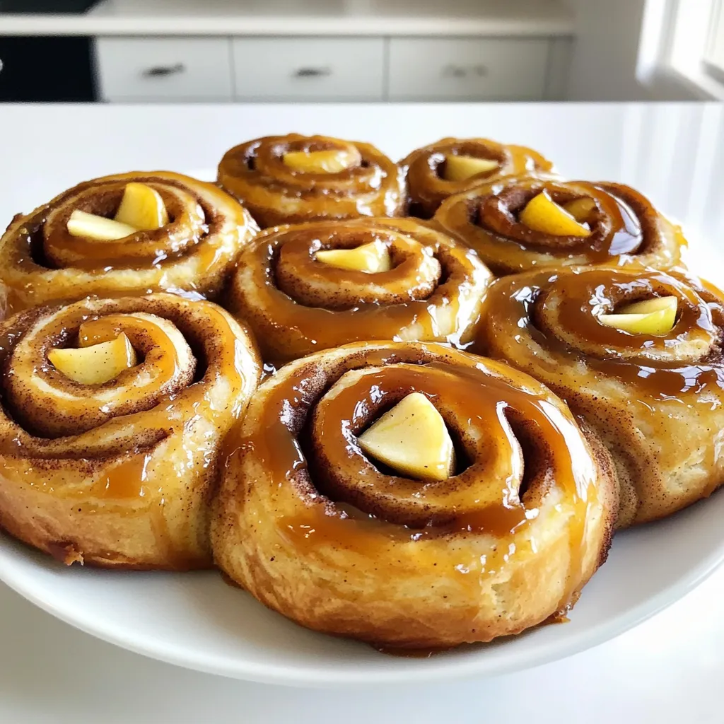 Caramel Apple Cinnamon Rolls Leckeres Backvergnügen