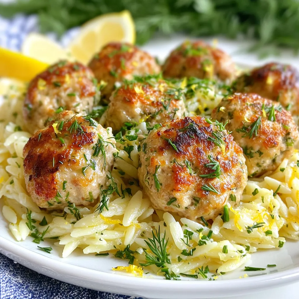 Griechische Hähnchenfrikadellen mit Zitronen-Orzotto