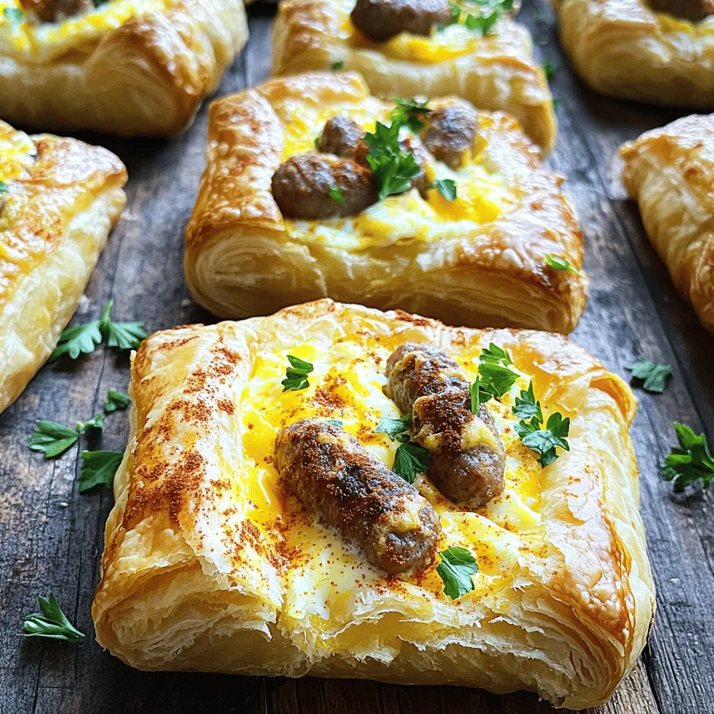 - 6 Frühstückswürstchen, klein geschnitten - 4 Eier - 100 g geriebener Cheddar-Käse