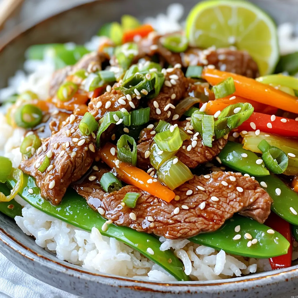 Minute Sesame Garlic Beef Stir-Fry Einfaches Rezept