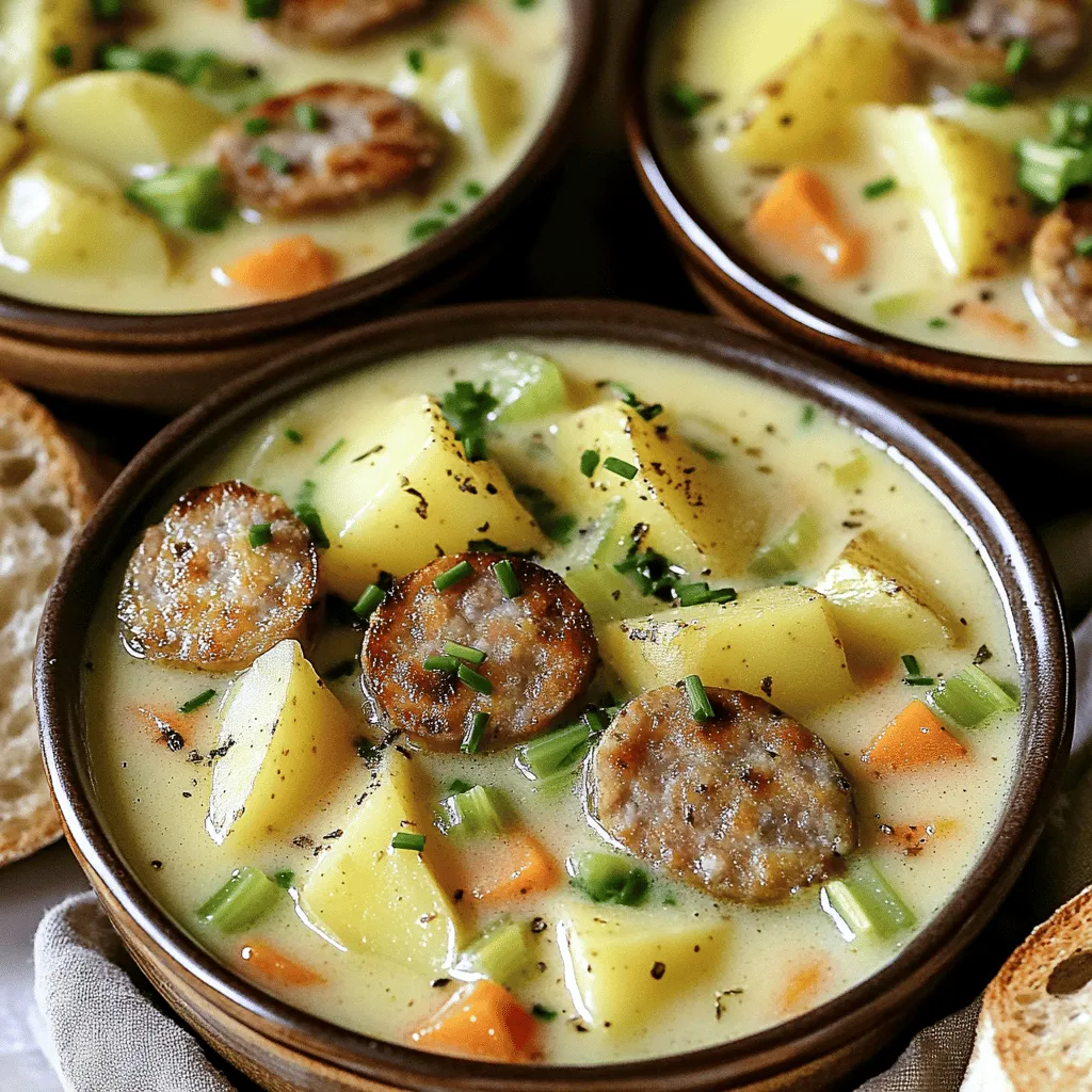 Für einen leckeren Kartoffel-Wurst-Chowder brauchst du folgende Zutaten: - 500 g Kartoffeln, gewürfelt - 300 g frisch gereifte Bratwurst, in Scheiben geschnitten - 1 große Zwiebel, gewürfelt - 2 Karotten, gewürfelt - 2 Selleriestangen, gewürfelt - 4 Tassen Gemüsebrühe - 1 Tasse Sahne - 2 Esslöffel Olivenöl - 1 Teelöffel Thymian (frisch oder getrocknet) - 1 Teelöffel Paprika - Salz und Pfeffer nach Geschmack - Frischer Schnittlauch zum Garnieren