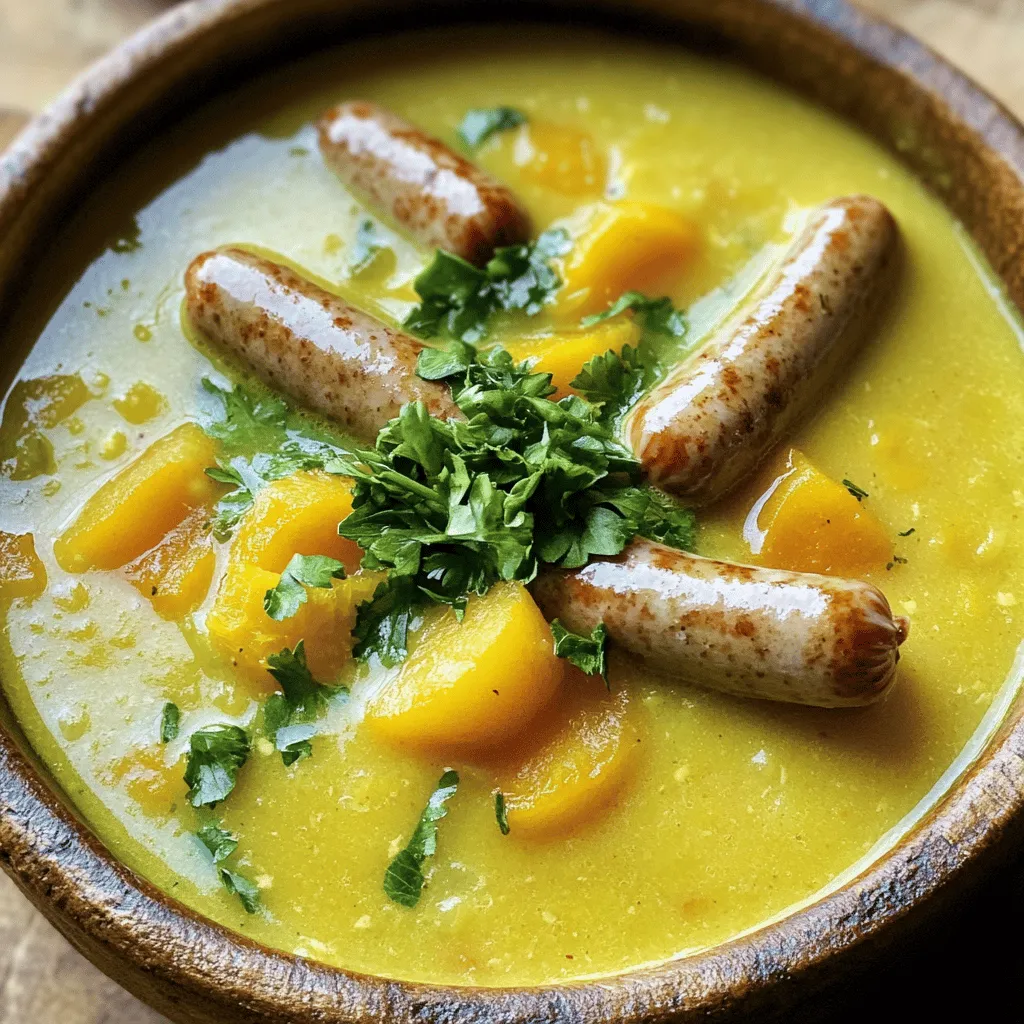 Schmackhafte Slow Cooker German Potato Soup with Sausages