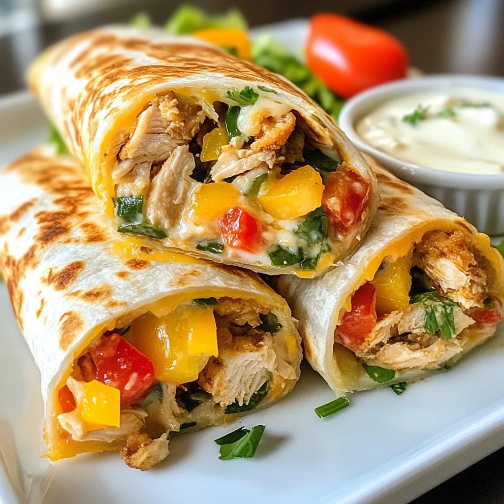 Hühnchen-Bell-Paprika-Ranch-Burritos Einfaches Rezept