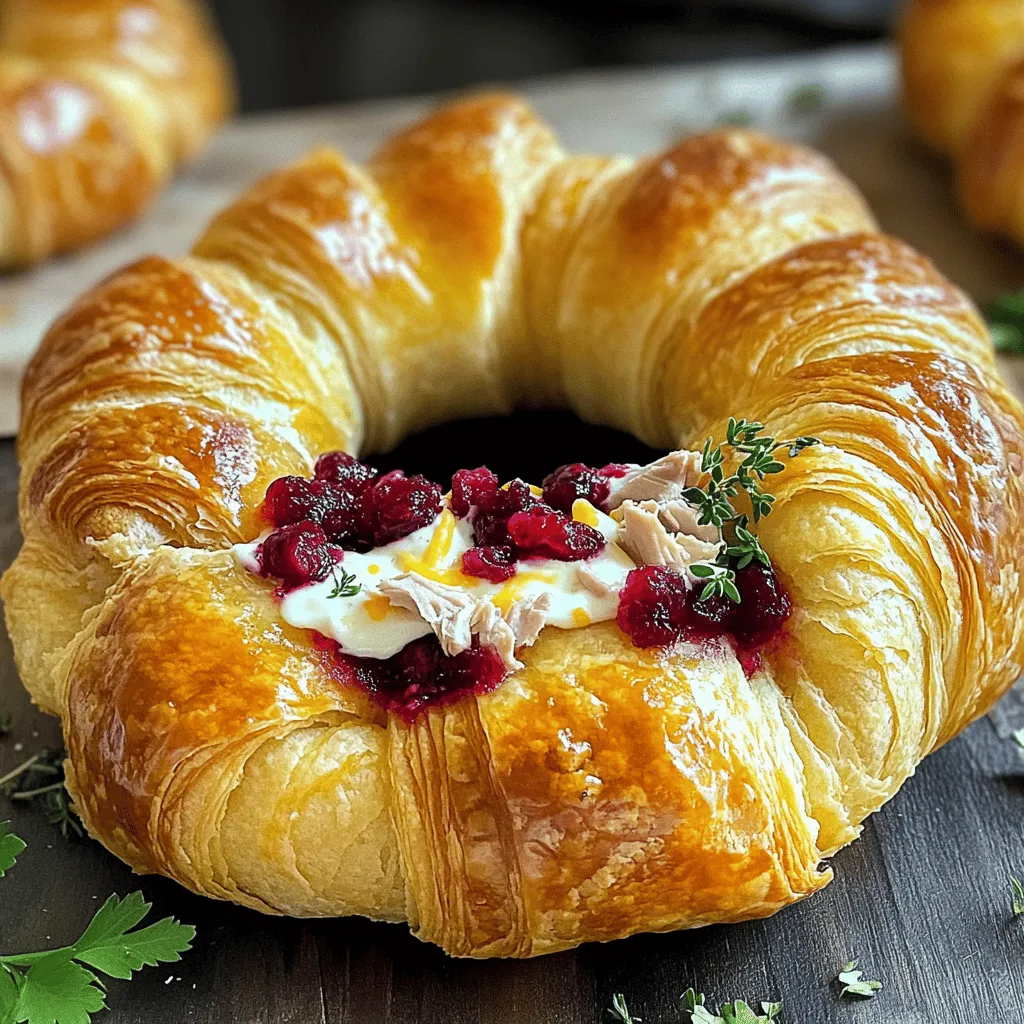 Herzhafter Truthahn-Cranberry-Croissant-Ring Rezept