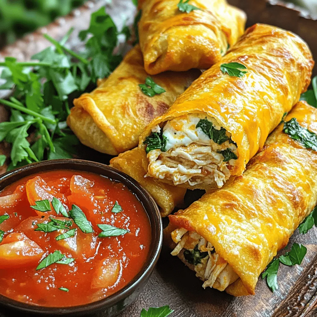 Für die Cheesy Garlic Chicken Wraps benötige ich folgende Hauptzutaten: - 2 Tassen gekochtes Hühnchen, zerrupft - 1 Tasse geriebener Mozzarella-Käse - 1/2 Tasse Frischkäse, weich - 3 Knoblauchzehen, fein gehackt - 4 große Tortillas (Mehl oder Vollkorn) Diese Zutaten sind einfach zu finden und machen das Gericht besonders lecker. Die Gewürze und anderen Zutaten sind ebenfalls wichtig für den Geschmack: - 1 Teelöffel italienische Gewürzmischung - 1/2 Teelöffel Chiliflocken (optional) - 1 Tasse Spinatblätter - 1/2 Tasse gewürfelte Tomaten - 1/4 Tasse geriebener Parmesan-Käse - Salz und Pfeffer nach Geschmack - Olivenöl zum Braten Diese Gewürze geben den Wraps das besondere Aroma. Die Auswahl der Zutaten macht einen großen Unterschied: - Wähle frisches Hühnchen für mehr Geschmack. - Achte auf hochwertigen Mozzarella-Käse. - Frischer Knoblauch gibt den besten Geschmack. - Verwende frischen Spinat für mehr Nährstoffe. Diese Tipps helfen dir, die besten Wraps zuzubereiten. Probiere es aus und genieße die leckeren Cheesy Garlic Chicken Wraps! Zuerst mischen wir die Füllung. Nehmen Sie eine große Schüssel. Dort geben Sie das zerrupfte Hühnchen, den geriebenen Mozzarella-Käse und den weichen Frischkäse. Fügen Sie die fein gehackten Knoblauchzehen hinzu. Geben Sie auch die italienische Gewürzmischung und die Chiliflocken dazu. Vergessen Sie nicht, mit Salz und Pfeffer zu würzen. Mischen Sie alles gut, bis es gleichmäßig verteilt ist. Diese Füllung sorgt für einen großartigen Geschmack. Jetzt kommen die Wraps. Nehmen Sie eine Tortilla und legen Sie sie flach auf eine saubere Fläche. In die Mitte legen Sie eine Schicht Spinatblätter. Dann löffeln Sie etwa ein Viertel der Käse-Hühnchen-Mischung darauf. Für den extra Kick streuen Sie einige gewürfelte Tomaten und eine Prise Parmesan darüber. Falten Sie die Seiten der Tortilla ein und rollen Sie sie straff von unten nach oben auf. Wiederholen Sie den Vorgang mit den restlichen Tortillas und der Füllung. Jetzt braten wir die Wraps. Erhitzen Sie einen Schuss Olivenöl in einer Pfanne bei mittlerer Hitze. Legen Sie die Wraps mit der Naht nach unten in die Pfanne. Braten Sie sie etwa 3 bis 4 Minuten auf jeder Seite, bis sie goldbraun und knusprig sind. Nehmen Sie die Wraps aus der Pfanne und lassen Sie sie kurz abkühlen. Schneiden Sie sie dann diagonal in der Mitte durch. Diese Wraps sind perfekt, um sie mit Freunden zu teilen. Für eine tolle Präsentation servieren Sie sie mit einer Schale Marinara-Sauce und frischen Kräutern. Viel Spaß beim Kochen und Genießen dieser leckeren Cheesy Garlic Chicken Wraps! Um die besten Wraps zu machen, achte auf die Tortillas. Sie sollten frisch und weich sein. Das hilft beim Rollen. Fülle die Tortillas gleichmäßig, damit sie nicht auseinander fallen. Verwende eine gute Mischung aus Hühnchen und Käse. So bleibt der Wrap saftig und lecker. Vergiss nicht, die Wraps gut zu braten. So werden sie knusprig und goldbraun. Ein häufiger Fehler ist, zu viel Füllung zu verwenden. Das macht das Rollen schwer. Halte die Füllung in der Mitte der Tortilla. Vermeide auch, die Füllung kalt zu benutzen. Warme Füllung sorgt für einen besseren Geschmack. Achte darauf, die Pfanne gut zu erhitzen, bevor du die Wraps hinzufügst. So bekommst du eine schöne Bräunung. Für die Zubereitung brauchst du einige einfache Werkzeuge. Ein großes Schneidebrett ist wichtig, um die Zutaten vorzubereiten. Eine Schüssel hilft beim Mischen der Füllung. Eine Pfanne mit Antihaftbeschichtung macht das Braten einfacher. Du kannst auch einen Spatel verwenden, um die Wraps zu wenden. Ein scharfes Messer hilft dir, die Wraps gut zuzuschneiden. Mit diesen Werkzeugen wird das Kochen zum Kinderspiel! {{image_4}} Du kannst die Füllung für die Käse-Knoblauch-Hühnchen-Wraps ganz einfach verändern. Probiere verschiedene Käsesorten wie Cheddar oder Gouda aus. Du kannst auch Gemüse wie Paprika, Zucchini oder Pilze hinzufügen. Möchtest du es würziger? Füge frische Jalapeños oder mehr Chiliflocken hinzu. Die Kombinationsmöglichkeiten sind endlos! Wenn du gesündere Alternativen für Tortillas suchst, sind Vollkorn-Tortillas eine tolle Wahl. Sie sind reich an Ballaststoffen und machen den Wrap sättigender. Du kannst auch Salatblätter als Wrap verwenden. So erhältst du eine kalorienärmere Option. Diese Methode ist super, wenn du glutenfrei essen möchtest. Für eine vegetarische Version kannst du das Hühnchen einfach durch gebratene Tofu-Stücke oder Bohnen ersetzen. Füge zusätzlich Avocado für einen cremigen Geschmack hinzu. Wenn du eine vegane Option möchtest, ersetze den Käse durch pflanzliche Käsealternativen und den Frischkäse durch Nusscreme oder pflanzliche Joghurtalternativen. So bleibt der Wrap lecker und gesund!Um die Cheesy Garlic Chicken Wraps frisch zu halten, lege sie in einen luftdichten Behälter. Du kannst sie auch in Folie wickeln. So bleiben sie weich und lecker. Lagere die Wraps im Kühlschrank. Das schützt sie vor dem Austrocknen und hält den Geschmack. Um die Wraps wieder warm zu machen, nutze eine Pfanne. Erhitze sie bei mittlerer Hitze. Lege die Wraps in die Pfanne und brate sie etwa 2-3 Minuten pro Seite. So werden sie knusprig und schmecken fast wie frisch zubereitet. Du kannst sie auch in der Mikrowelle aufwärmen. Stelle die Mikrowelle auf mittlere Leistung und erwärme die Wraps für 30 Sekunden. Im Kühlschrank halten die Wraps bis zu 3 Tage frisch. Wenn du sie länger aufbewahren möchtest, friere sie ein. Im Gefrierschrank bleiben sie bis zu 2 Monate gut. Achte darauf, sie in Folie einzuwickeln oder in einem Gefrierbeutel zu lagern. So bleibt der Geschmack erhalten. Für die beste Qualität, genieße die Wraps frisch.Die Wraps können im Kühlschrank bis zu drei Tage aufbewahrt werden. Achte darauf, sie in einem luftdichten Behälter zu lagern. So bleiben sie frisch. Wenn du sie länger aufbewahren möchtest, friere sie ein. Eingefroren halten sie bis zu drei Monate. Ja, du kannst die Füllung im Voraus machen. Bereite sie bis zu zwei Tage vorher vor und lagere sie im Kühlschrank. Das spart Zeit, wenn du die Wraps schnell zubereiten möchtest. Vor dem Füllen der Tortillas einfach die Mischung auf Zimmertemperatur bringen. Zu den Wraps passen viele Saucen. Marinara-Sauce ist eine tolle Wahl. Auch Knoblauch-Dip oder Ranch-Dressing sind lecker. Für einen frischen Kick kannst du auch eine scharfe Salsa verwenden. Diese Saucen heben den Geschmack der Wraps hervor. Cheesy Garlic Chicken Wraps sind einfach zuzubereiten und schmecken lecker. Wir haben die besten Zutaten und die richtige Zubereitung besprochen. Vergiss nicht, deine Wraps gut einzuwickeln und die richtigen Werkzeuge zu nutzen. Variiere die Füllung nach deinem Geschmack oder wähle gesunde Alternativen. Beim Lagern achte darauf, die Wraps richtig aufzubewahren. Ich hoffe, die Tipps helfen dir, köstliche Wraps zu gestalten. Probiere es selbst aus und genieße das Ergebnis!