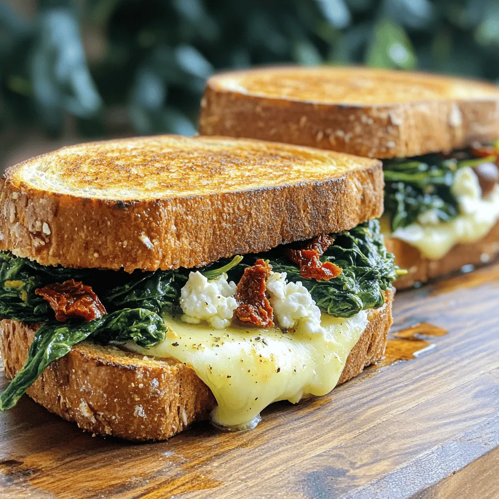 - 2 Scheiben Vollkornbrot - 1 Tasse frischer Spinat, gehackt - 1/4 Tasse Feta-Käse, zerbröselt