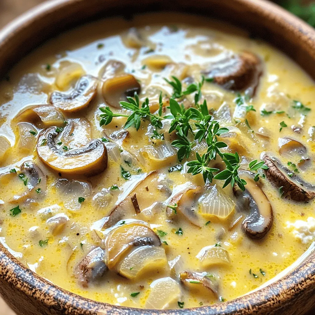 Cremige Hüttenkäse-Pilzsuppe Einfach und Lecker