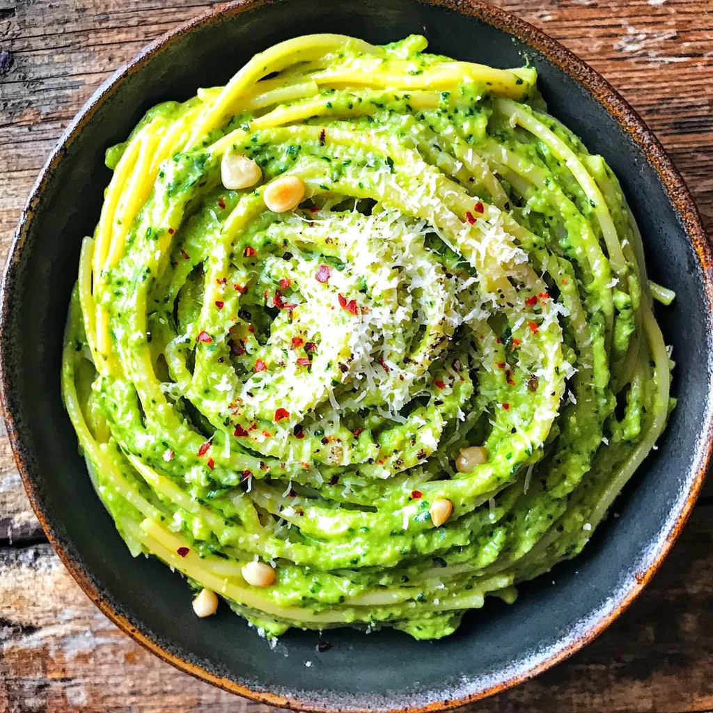 Cremige Avocado Spinach Pasta in nur wenigen Minuten