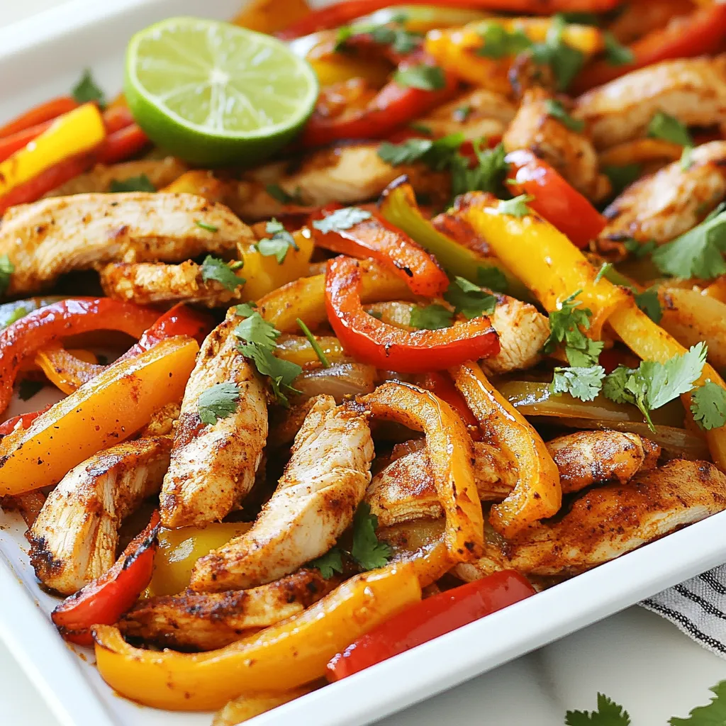 Minute Sheet Pan Chicken Fajitas Schnelle und Einfache Mahlzeit