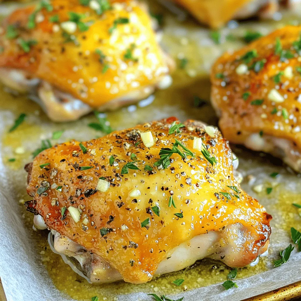 Garlic Butter Baked Chicken Thighs Saftig und Einfach