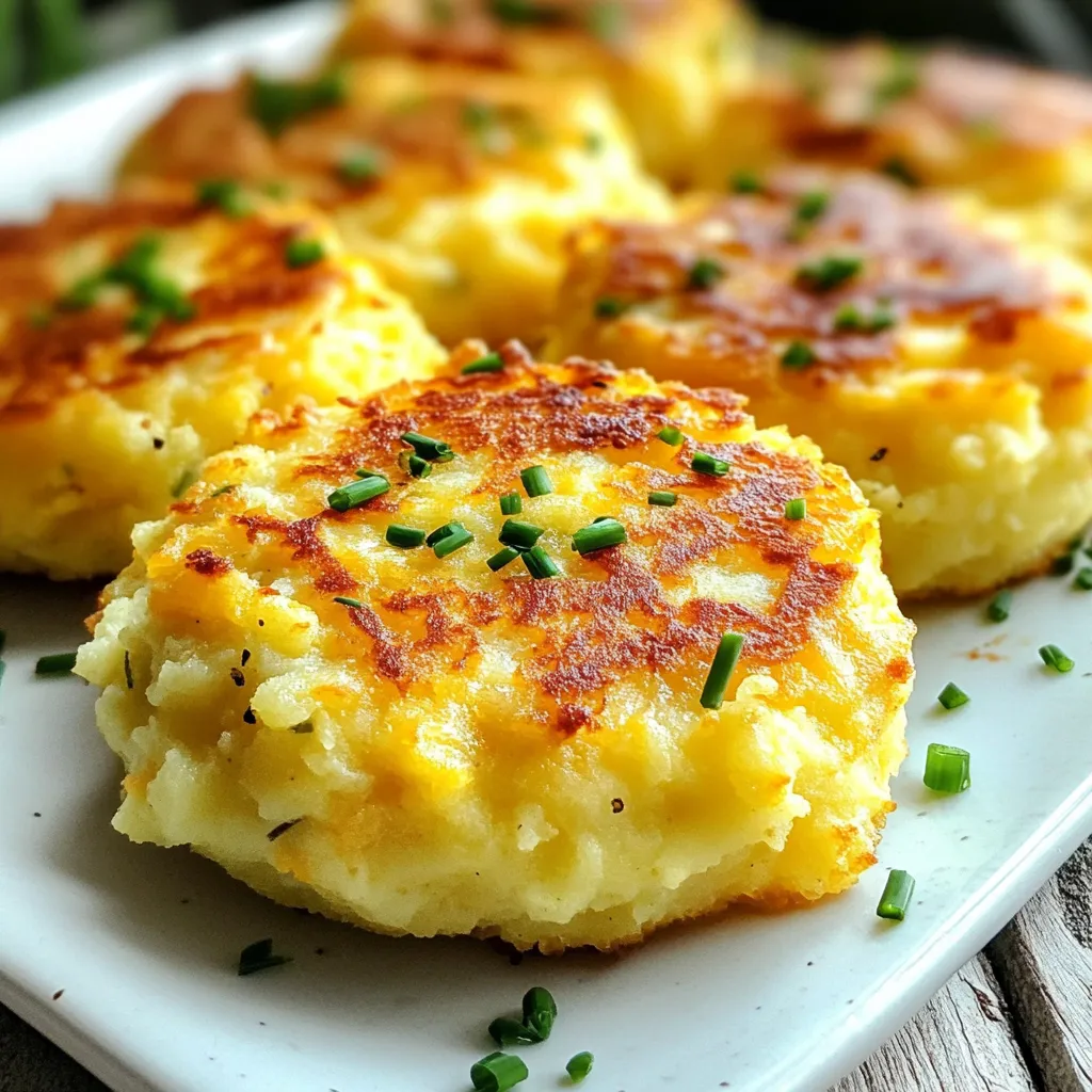 Herzhafte Cheddar-Schnittlauch-Kartoffel-Puffer Rezept