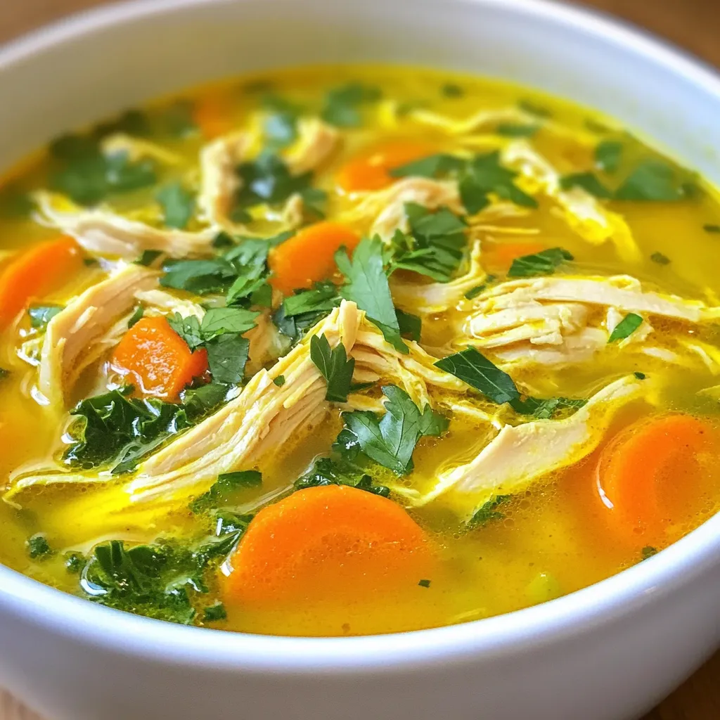 Kurkuma Chicken Soup Nährstoffreiche Wohltat