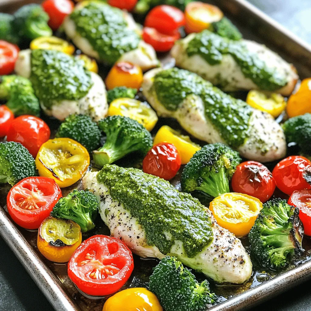 Pesto Chicken &#038; Veggies Sheet Pan Einfache und gesunde Idee