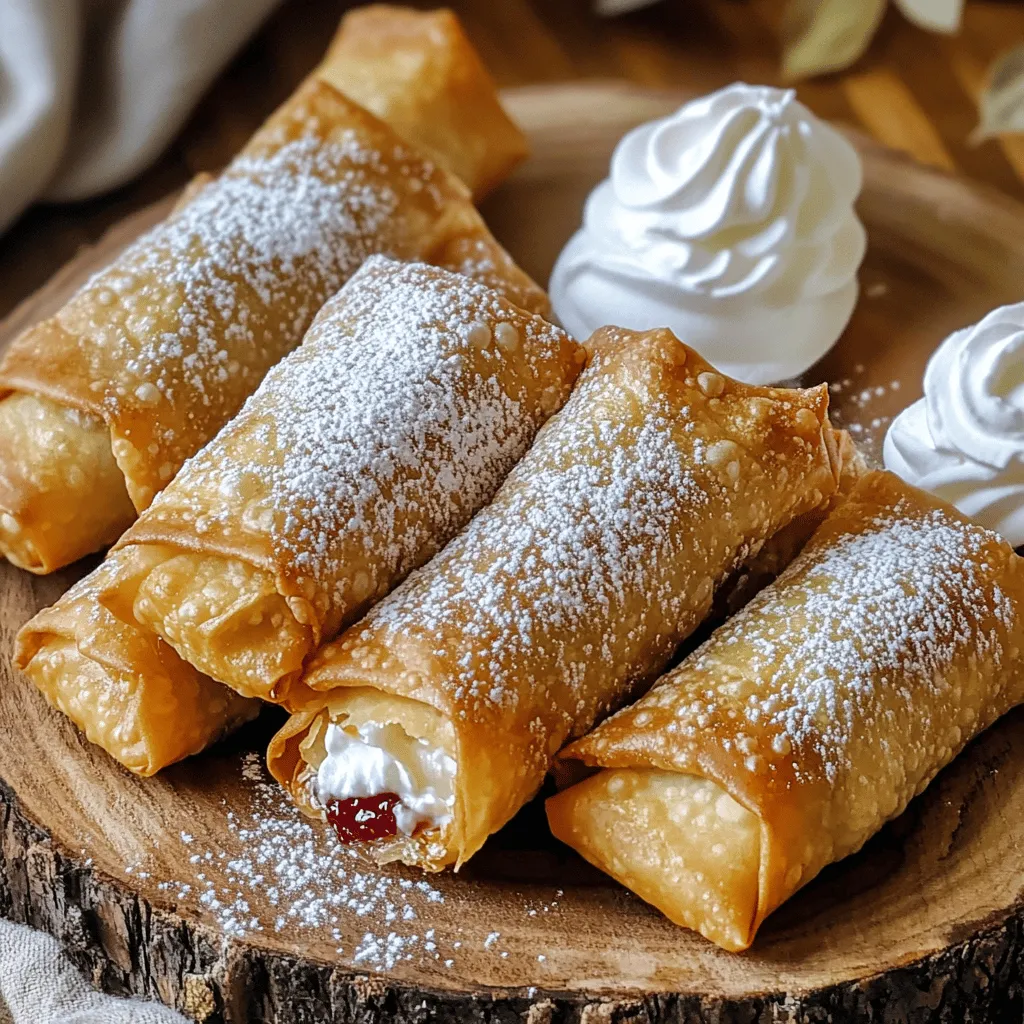 Cherry Cheesecake Egg Rolls sind einfach und lecker. Diese süßen Snacks sind perfekt für jeden Anlass. Sie kombinieren die Cremigkeit von Käsekuchen mit dem Knusprigen der Egg Rolls. Lass uns sehen, wie man sie macht.