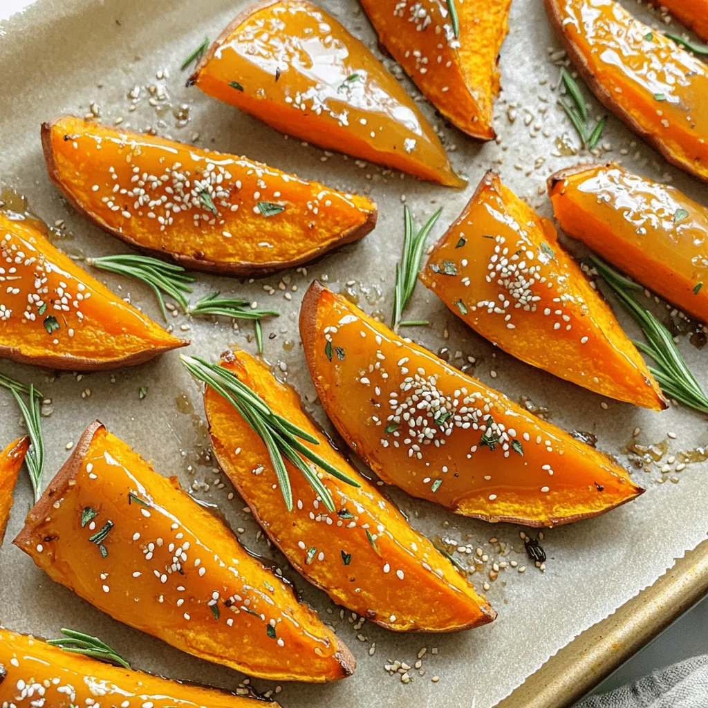 Maple Glazed Sweet Potato Wedges Köstliche Beilage