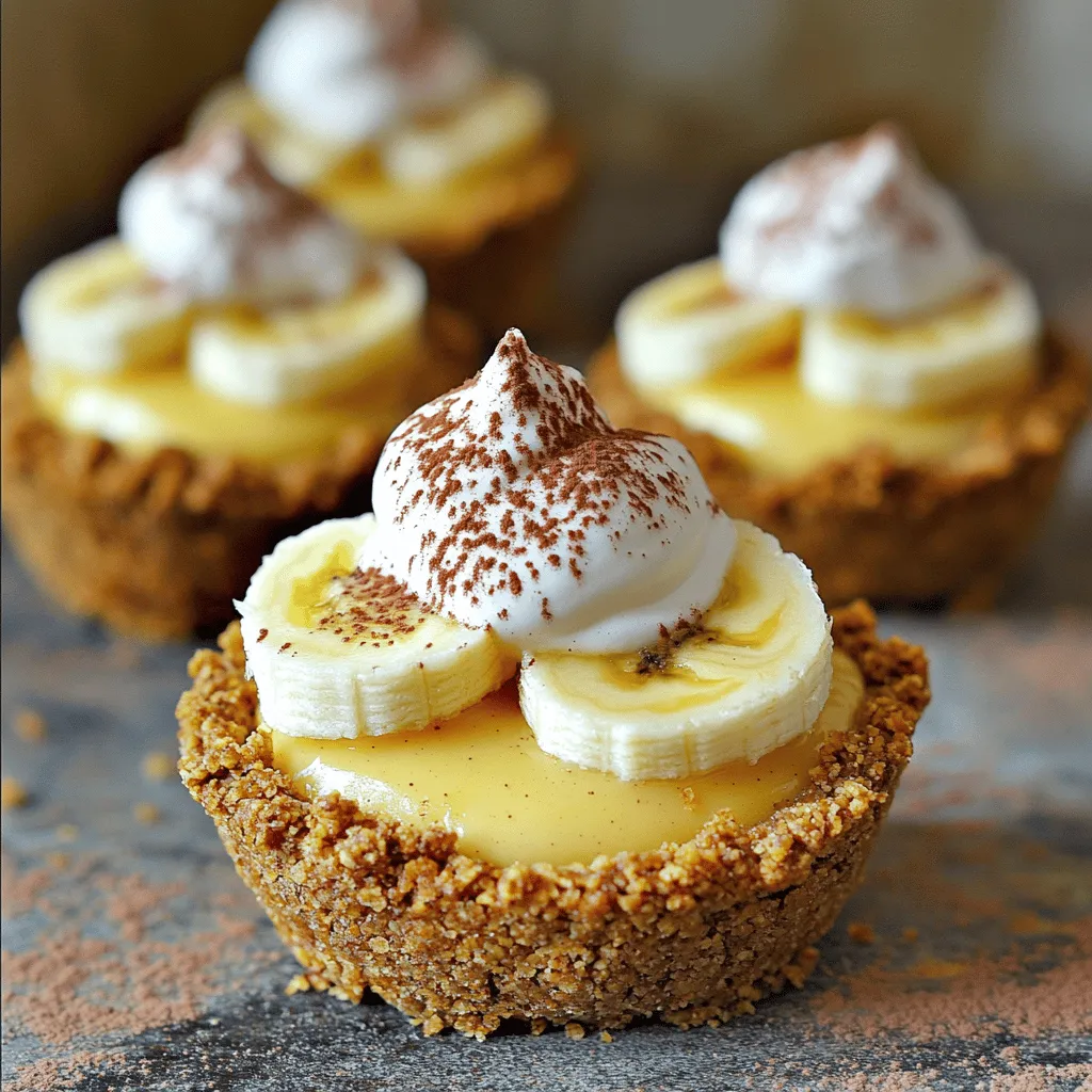 Für die No-Bake Mini Banana Cream Pies brauchst du einige wichtige Zutaten. Hier sind die Hauptzutaten: