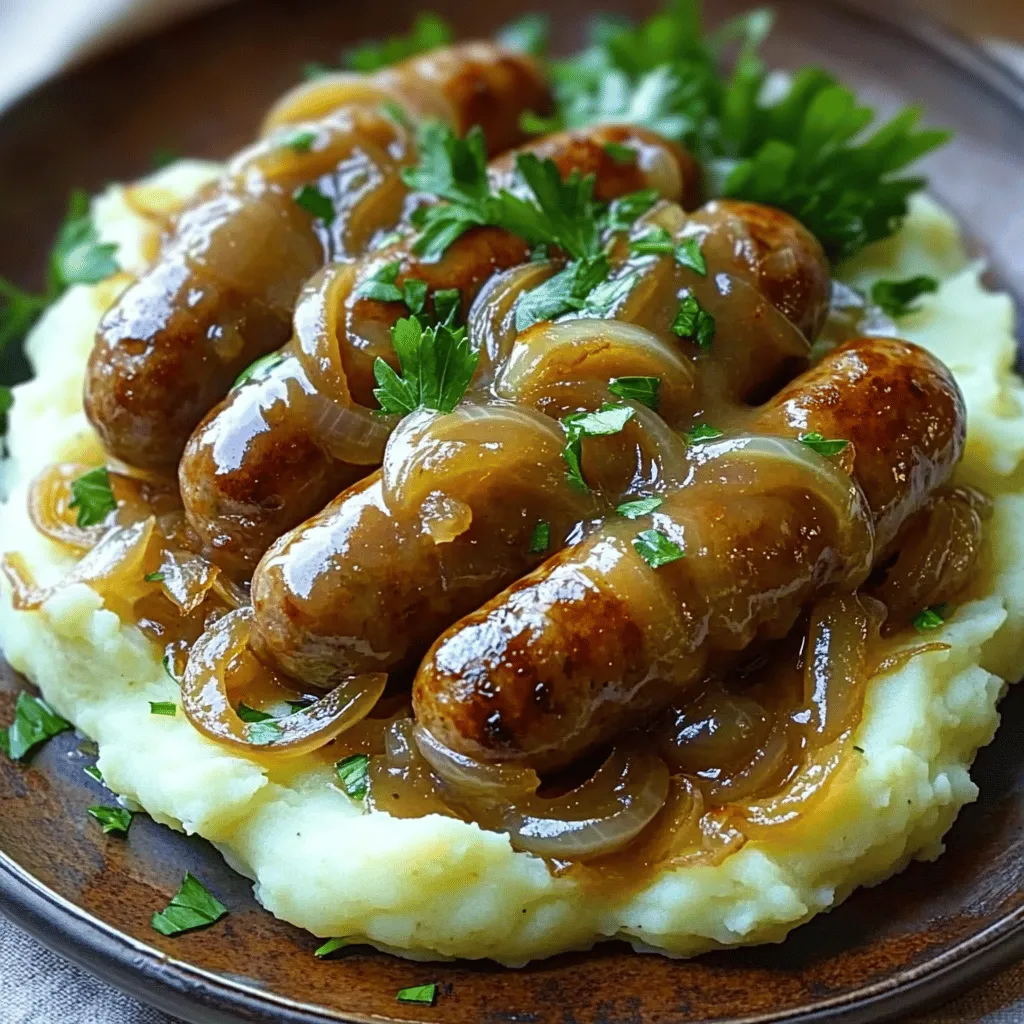 Um Bangers und Mash zuzubereiten, benötigen Sie folgende Zutaten: