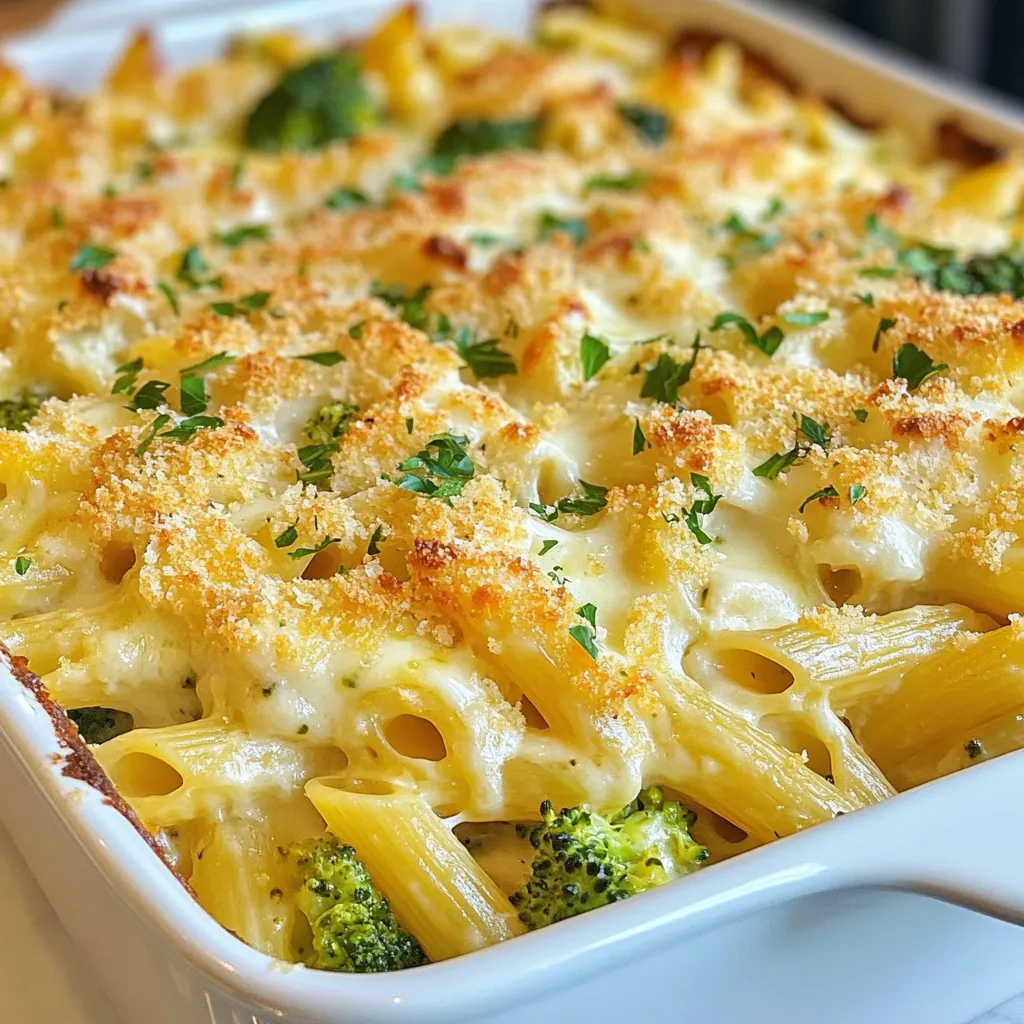 Cheesy Broccoli Chicken Pasta Bake Einfach zubereiten