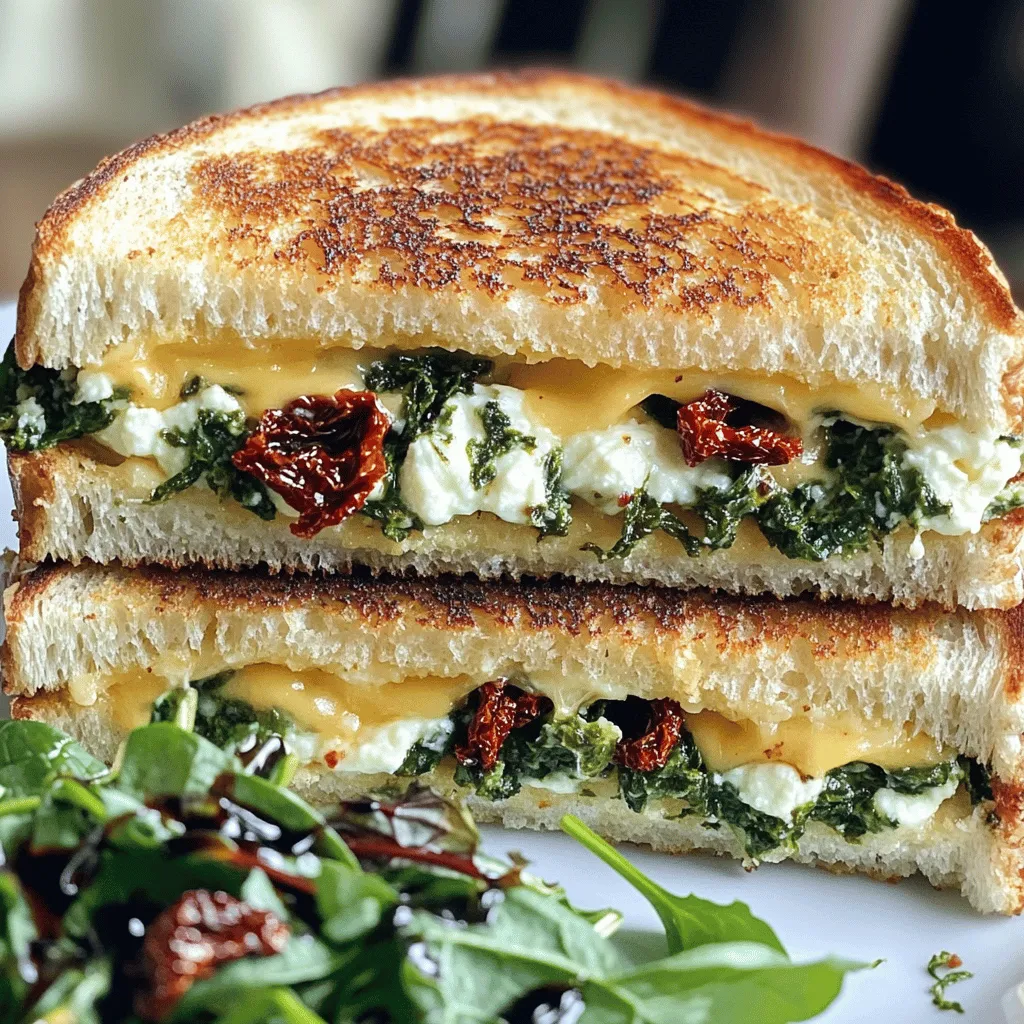 Sun-Dried Tomato Spinach Ricotta Grilled Cheese Genuss
