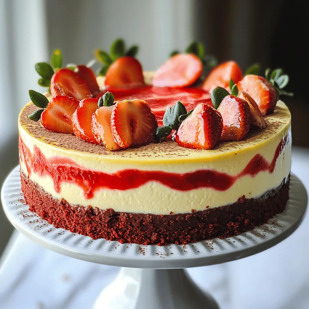Dekadenter Rote-Samt-Erdbeer-Käsekuchen Genuss