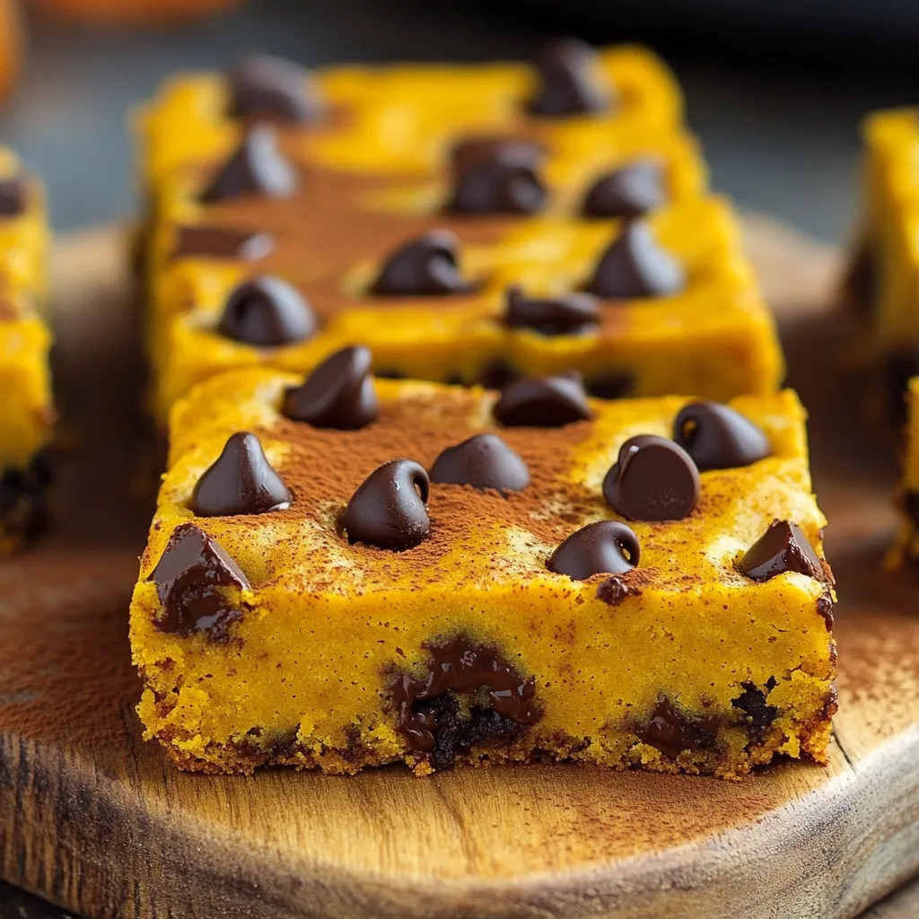 Kürbis-Schokoladenstückchen-Riegel lecker und saftig