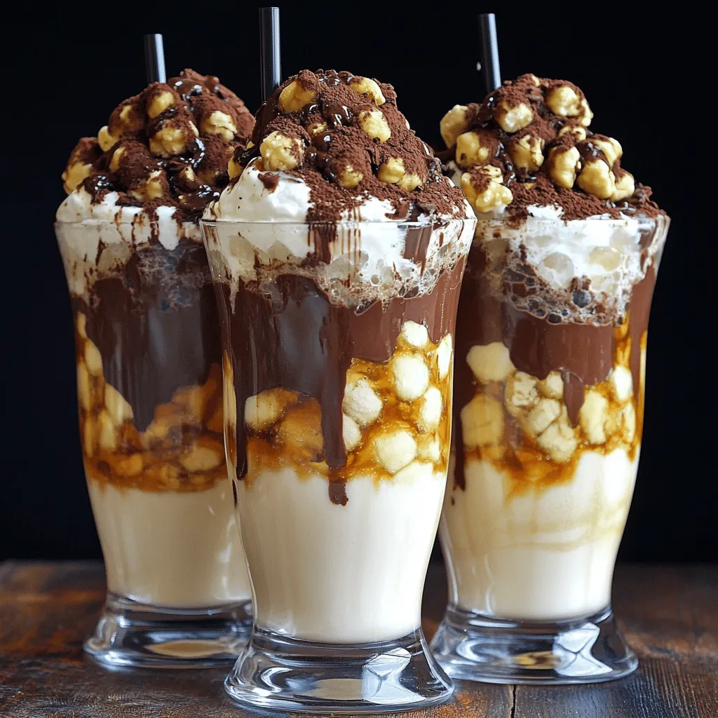 Um einen Snickers-Milchshake zuzubereiten, brauchst du einige einfache Zutaten. Die Zutaten sind: vier große Kugeln Vanilleeis, eine Tasse Milch, zwei Snickers-Riegel mit groben Stücken, zwei Esslöffel Erdnussbutter, einen Esslöffel Schokoladensirup und eine Prise Salz. Schlagsahne und Kakaopulver oder Erdnüsse sind für die Garnierung.