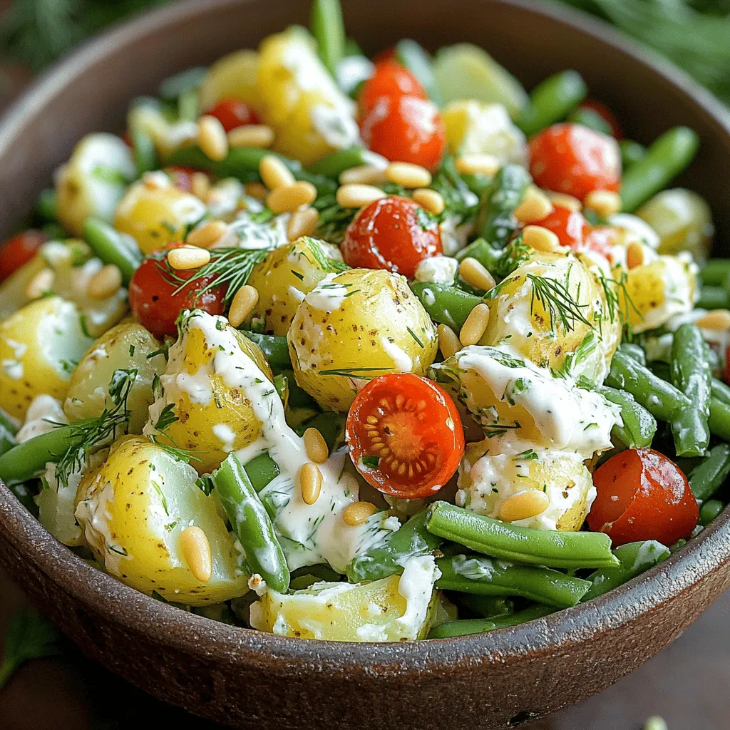 Für den Krispy Herb Smashed Potato Salad sind frische und einfache Zutaten wichtig. Du benötigst 1 kg kleine festkochende Kartoffeln. Diese Kartoffeln halten ihre Form gut und bieten die perfekte Basis. Außerdem kommen 100 g grüne Bohnen, 100 g Cherrytomaten und 2 Frühlingszwiebeln in die Schüssel. Diese Zutaten bringen Farbe und Geschmack.