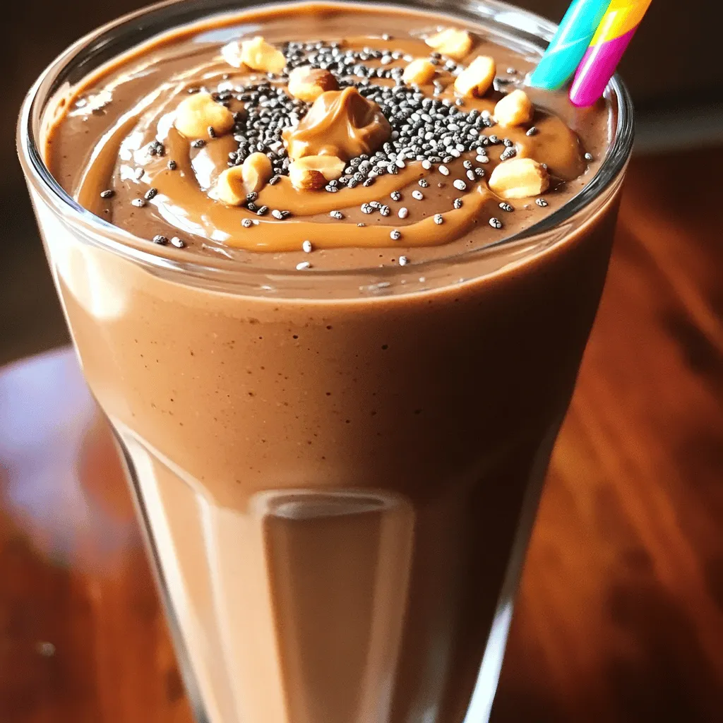 Schokoladen-Erdnussbutter-Smoothie voller Geschmack