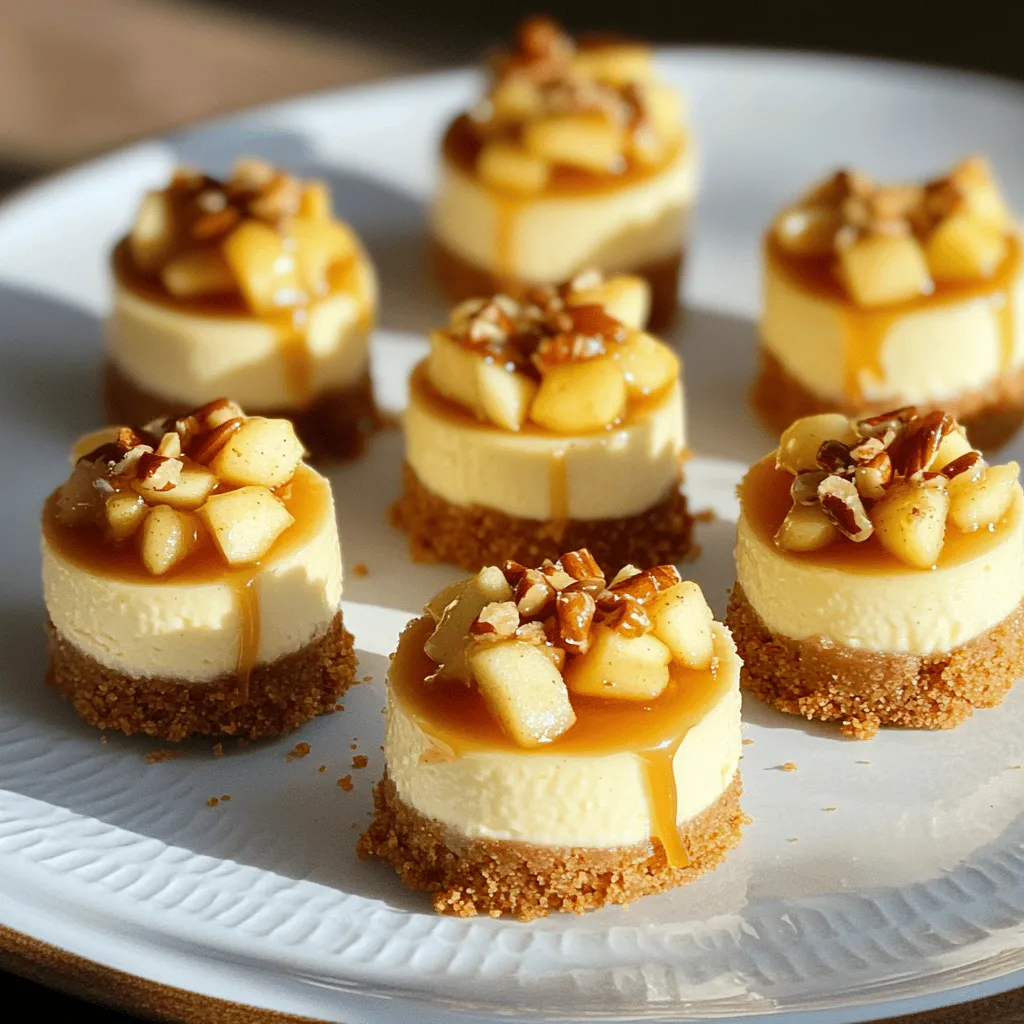 Mini Caramel Apple Cheesecake Bites Köstlicher Snack