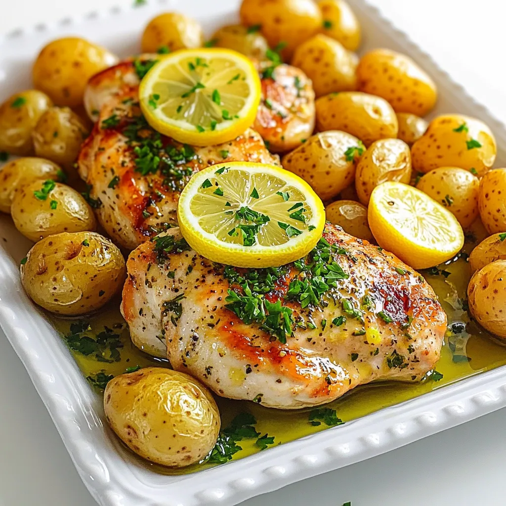 Lemon Herb Chicken and Potatoes Sheet Pan Rezept