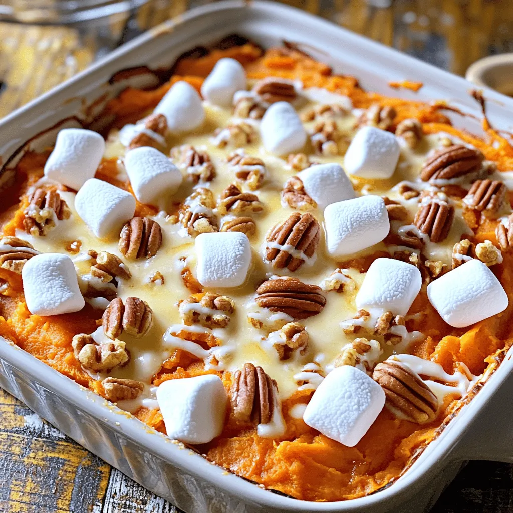 Süßkartoffelauflauf mit Marshmallows Köstliches Rezept