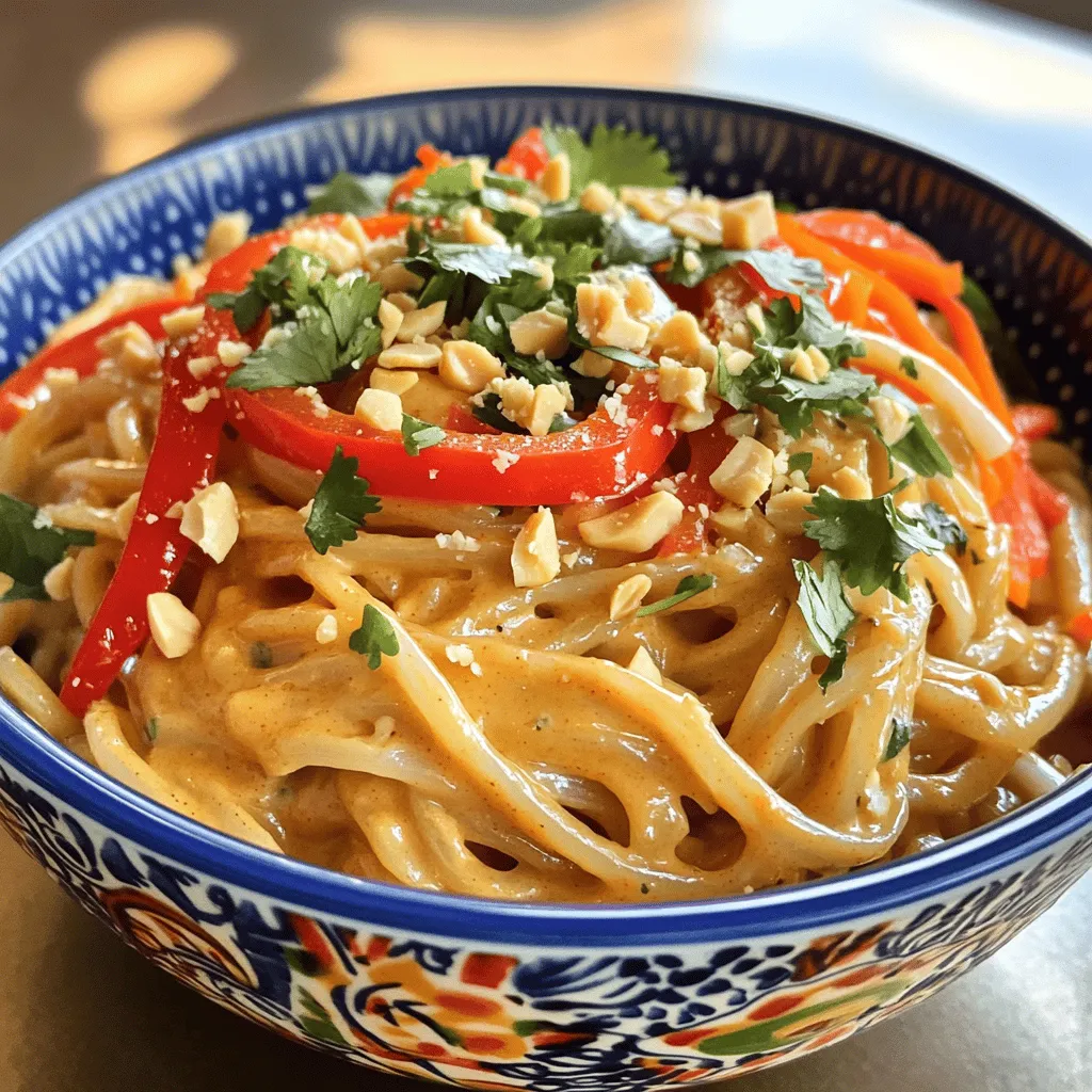Pikante Thai Erdnudeln Einfache und leckere Mahlzeit