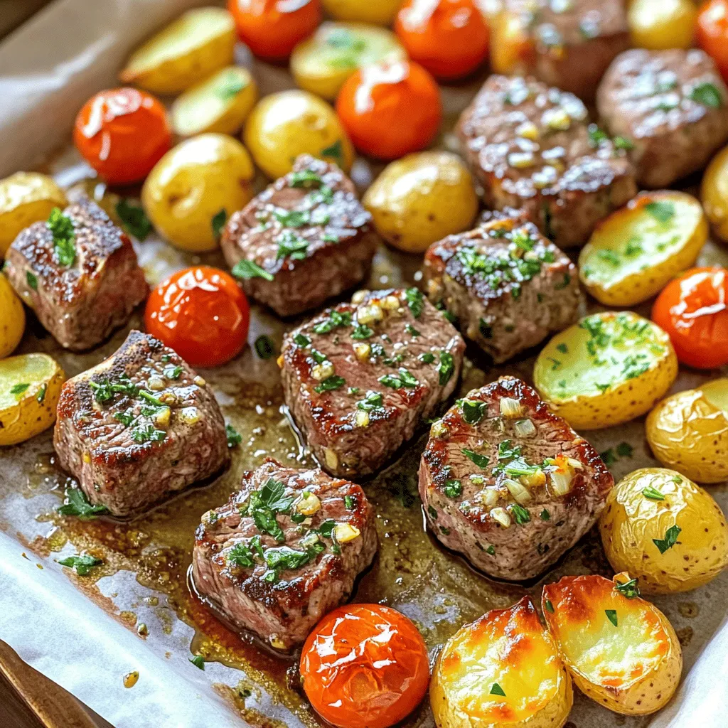 Sheet Pan Garlic Butter Steak Bites Schnelles Gericht
