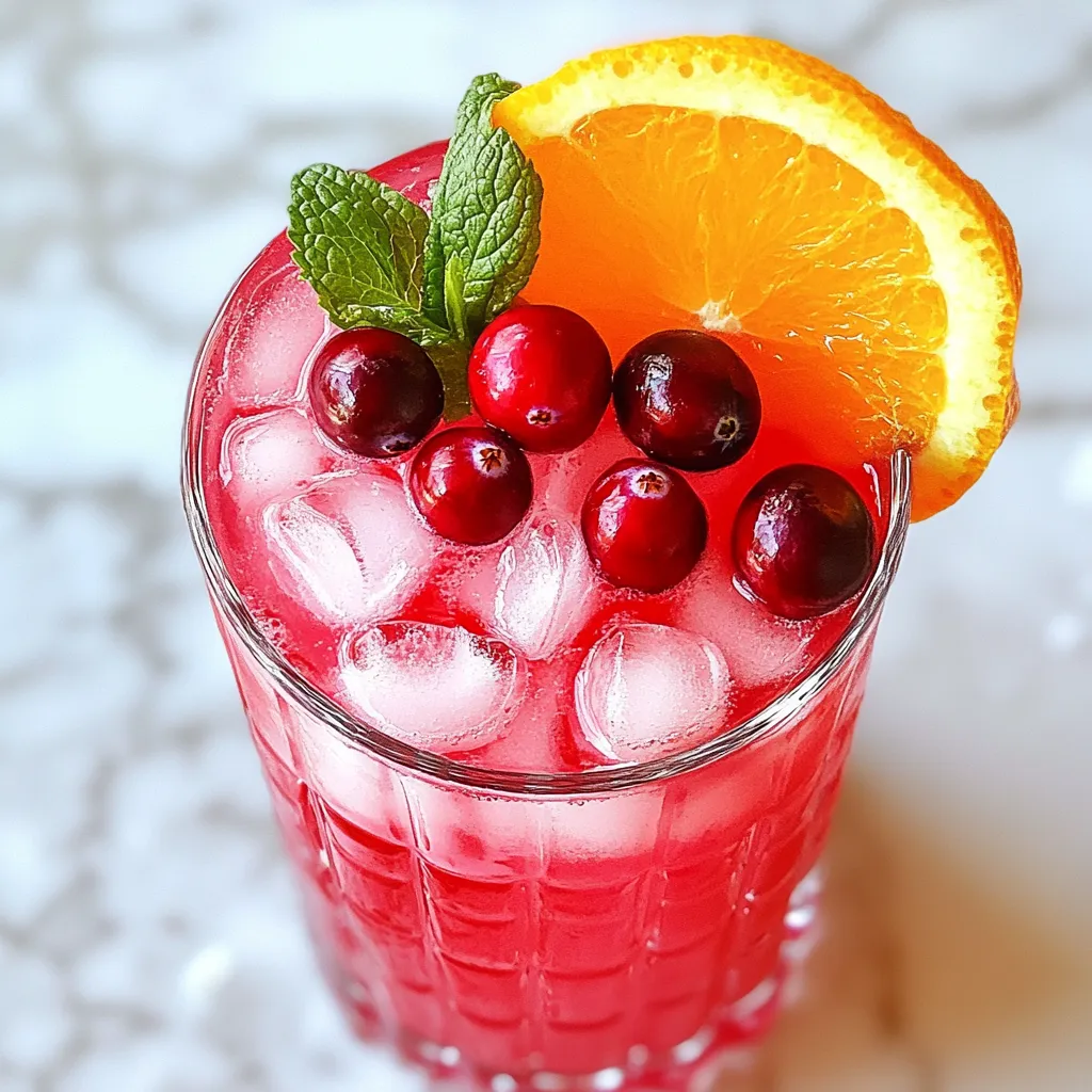 Cranberry Orange Sparkler Mocktail Frisch und Spritzig