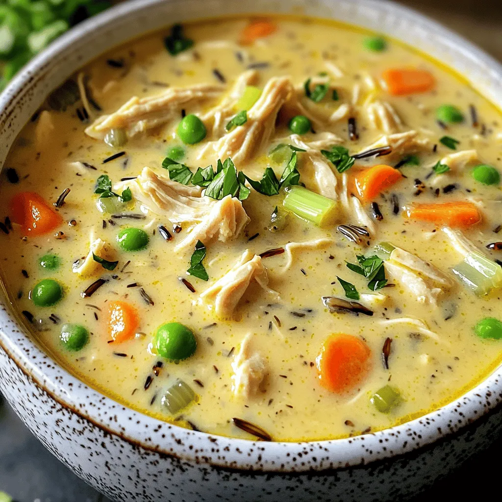 Cremige Slow Cooker Hähnchen-Wildreis Suppe Genuss