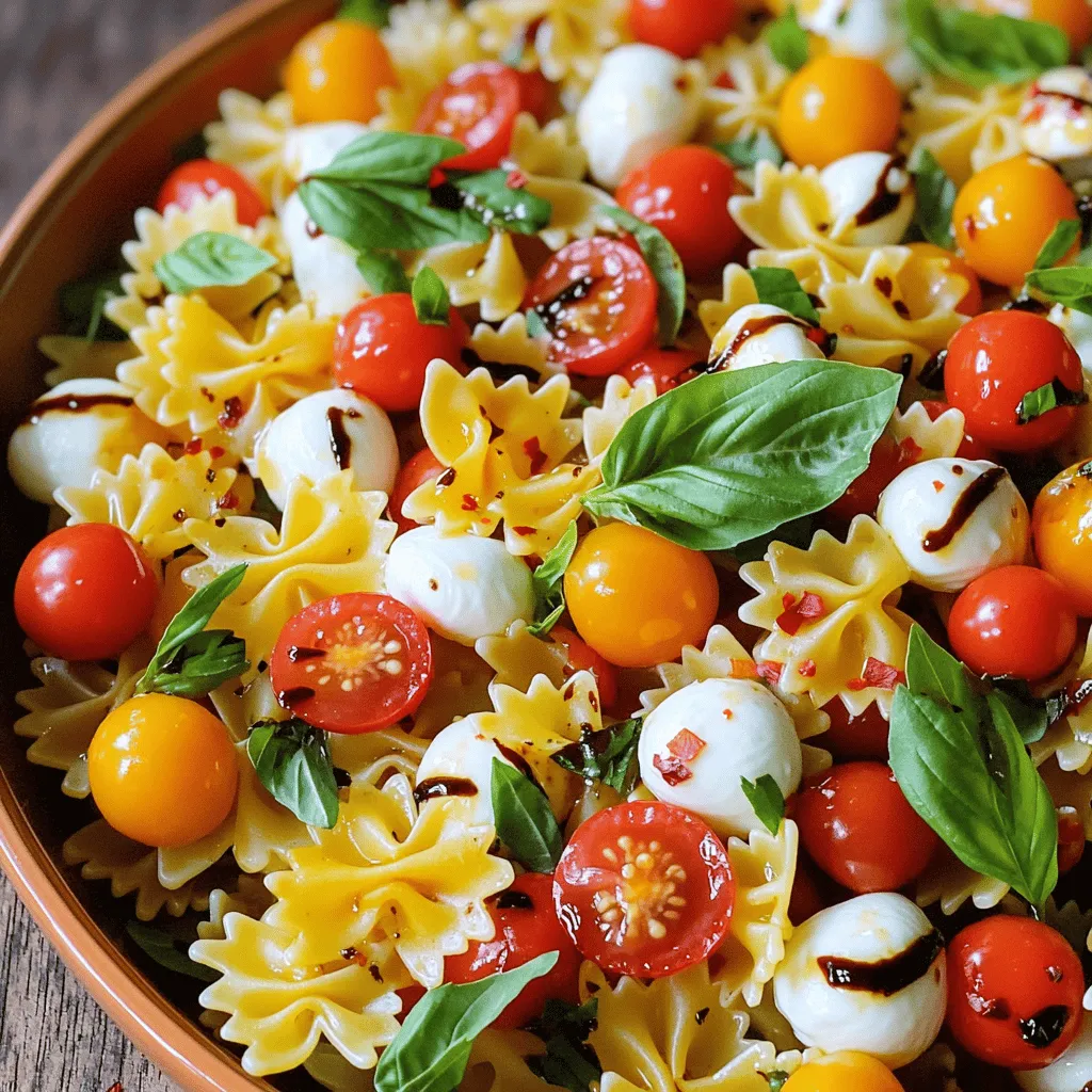 Caprese Pasta Salad Frisch und Einfach Zubereiten
