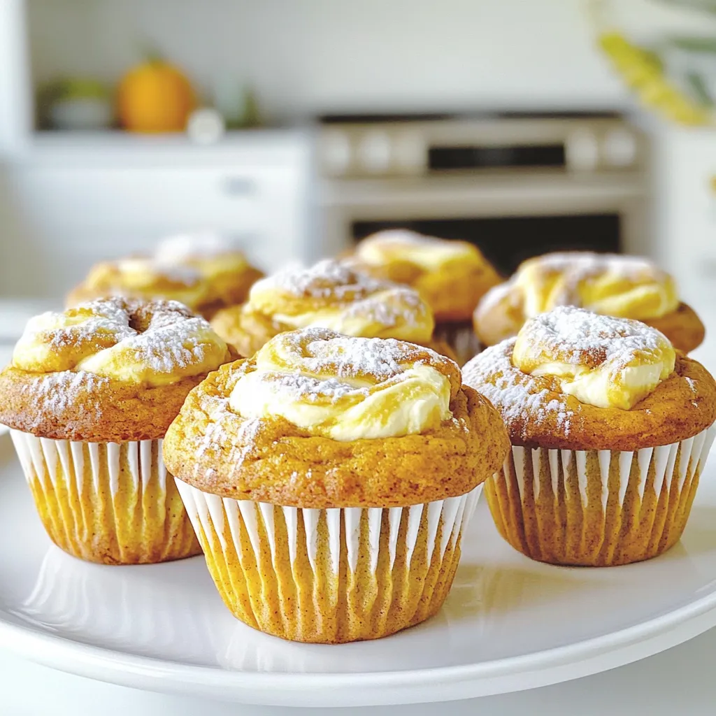 Kürbiskäsecreme Swirl Muffins Einfache und köstliche Snacks