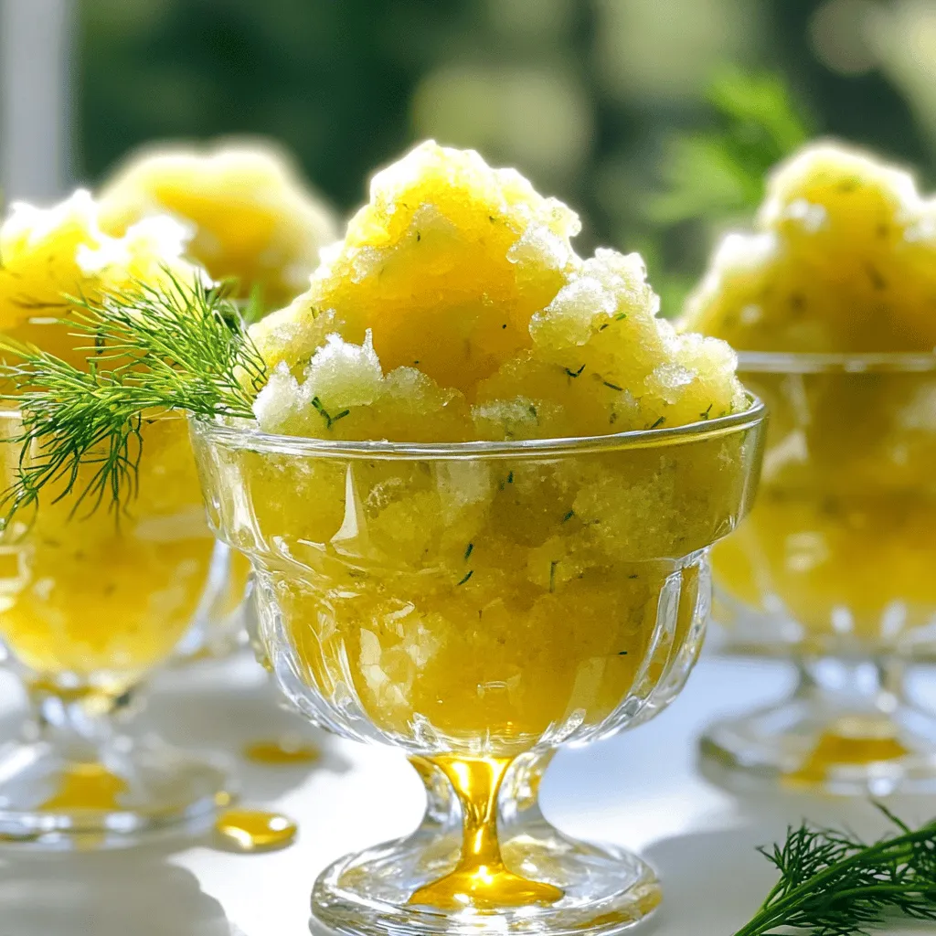 Pickle Juice Granita mit Hot Honey Frisch und Lecker