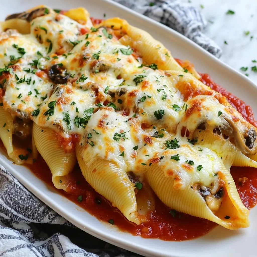 Garlic Mushroom Stuffed Shells Schnelles und Einfaches Gericht