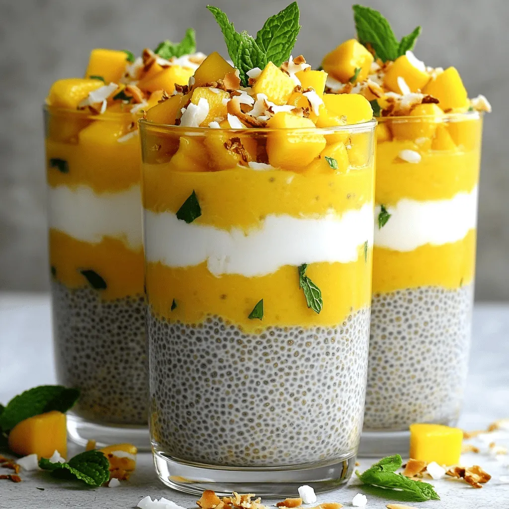 Mango Coconut Chia Pudding Frisch und Nahrhaft