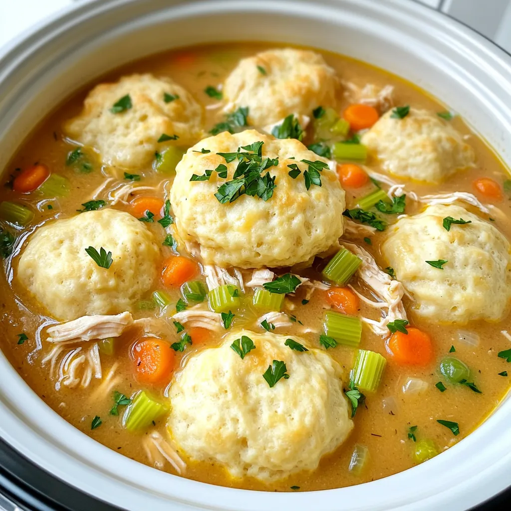 Slow Cooker Chicken and Dumplings Einfache Zubereitung