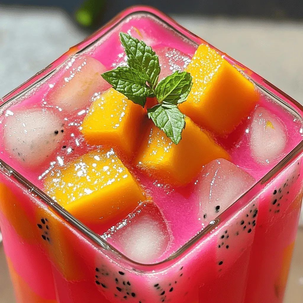 Mango Dragon Fruit Lemonade Erfrischender Genuss
