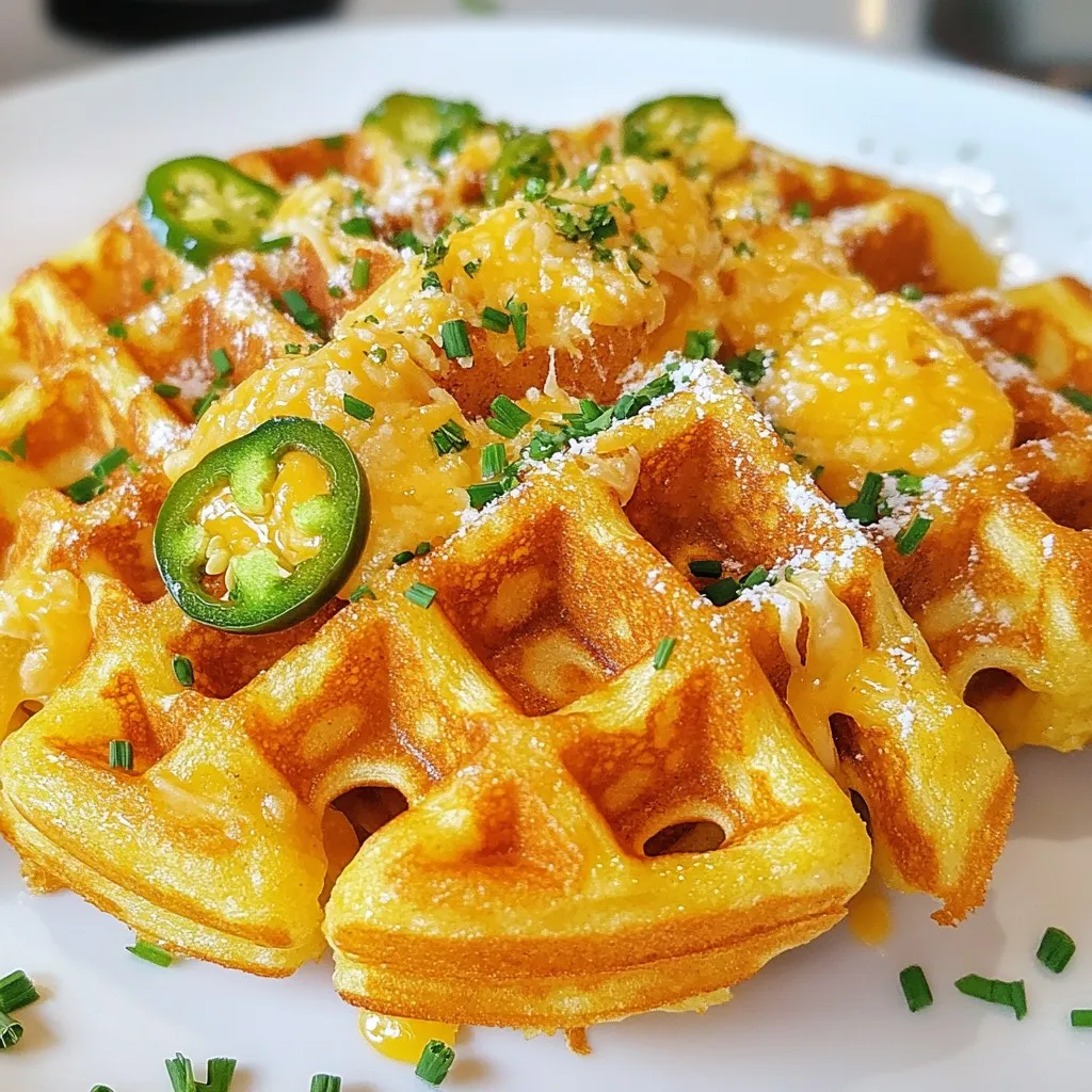Cheddar Jalapeño Cornbread Waffles Köstliches Rezept