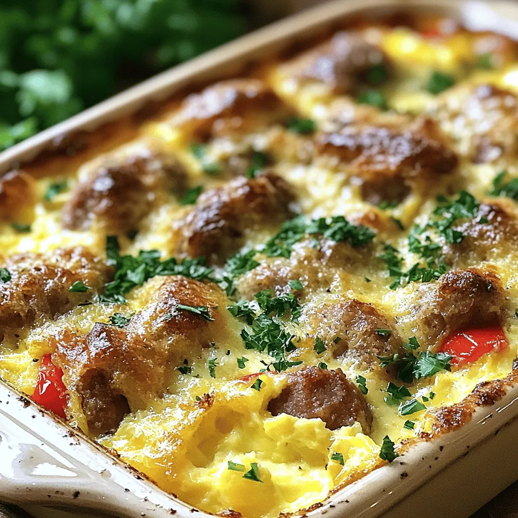 Sausage, Egg, Cream Cheese Hash Brown Casserole genießen